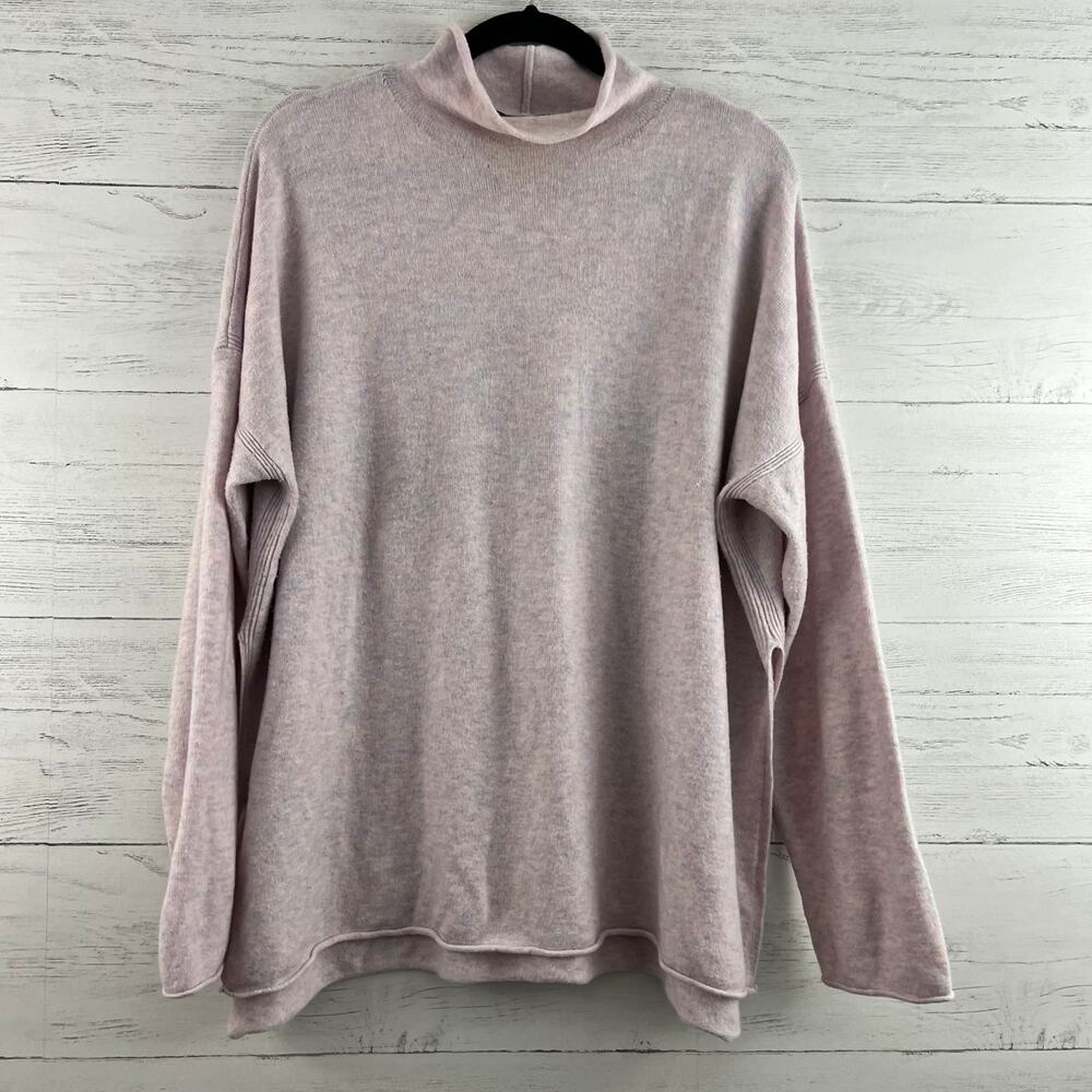 French Connection Pink Purple Mock Neck Long Sleeve‎ Wool Blend Sweater Size L